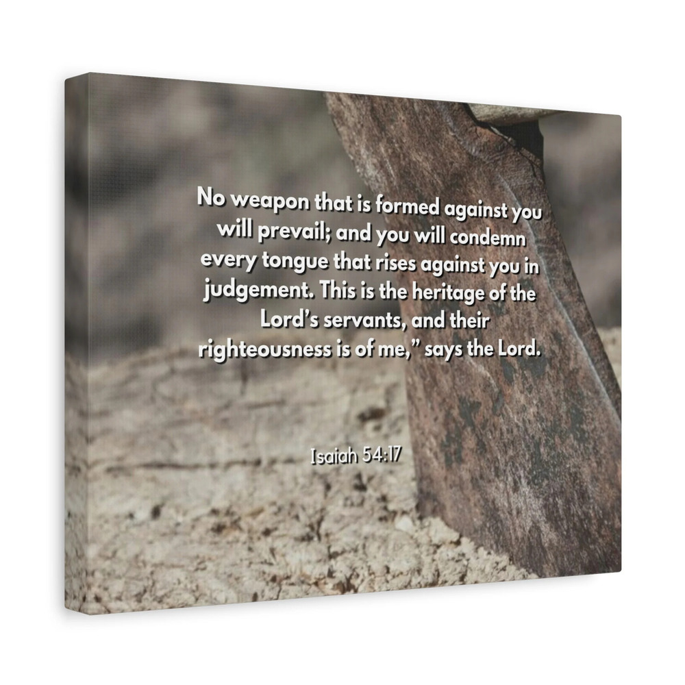 Scripture Canvas No Weapon Formed Isaiah 54:17 Christian Wall Art Bible Verse